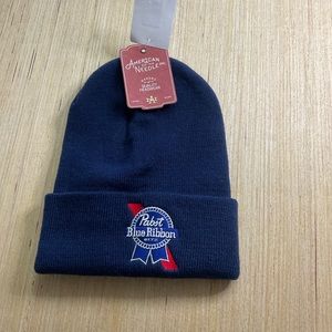 American Needle Pabst Blue Ribbon Terrain Embroidered Knit Beanie Winter Hat New